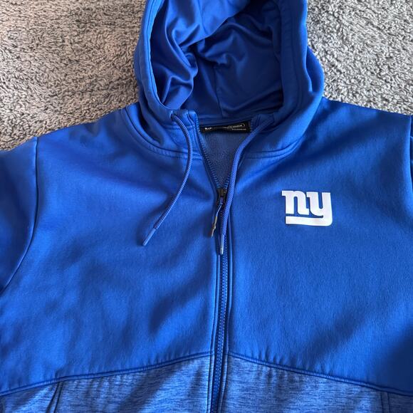 Under Armour Team Issued NFL New York Giants Combine Blue Full Zip Hoodie XXL - Picture 2 of 12